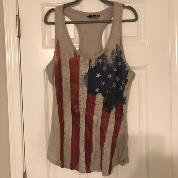 Rock & Republic Tops - Rock & republic flag racer back tank top size L
